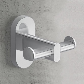 Wall Mounted Chrome Double Bathroom Hook Gedy 5326-13